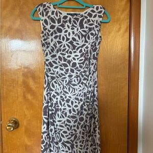 Ralph Lauren Purple and White Sheath Midi Dress